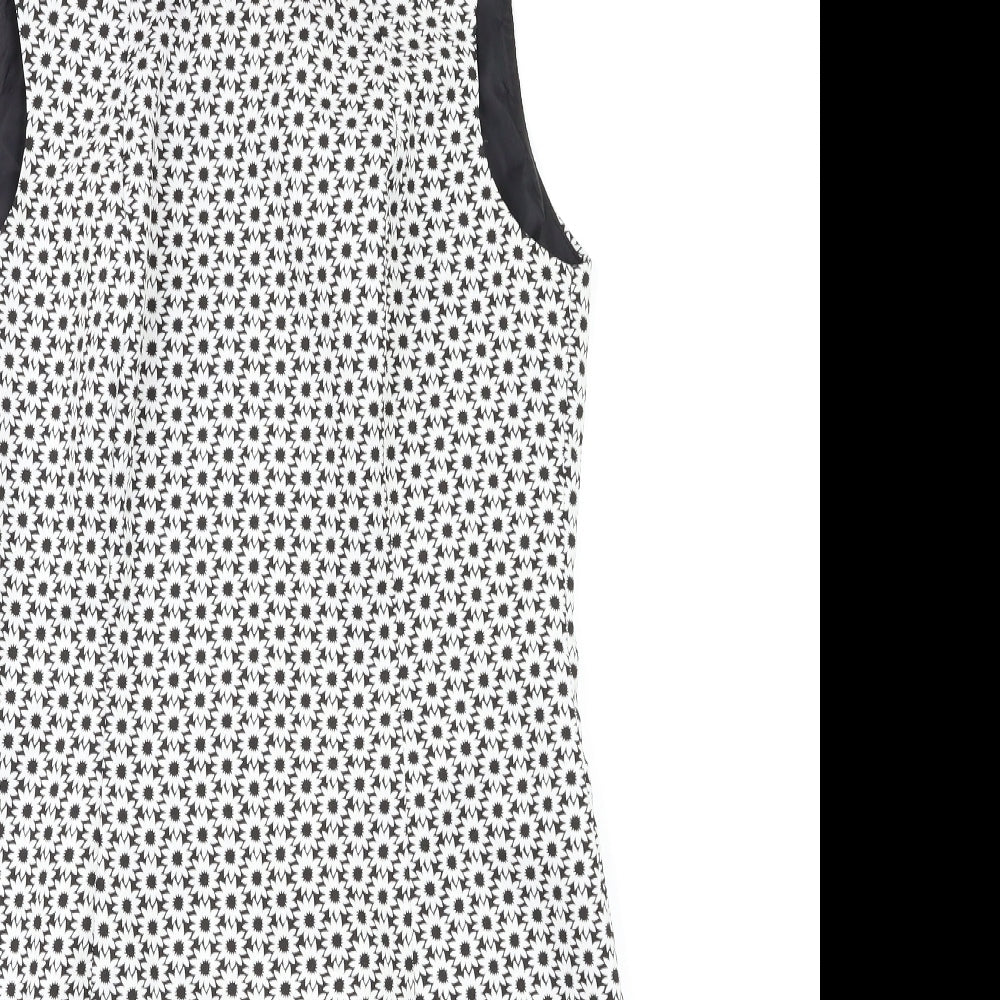 Miss Selfridge Womens White Floral  A-Line  Size 10