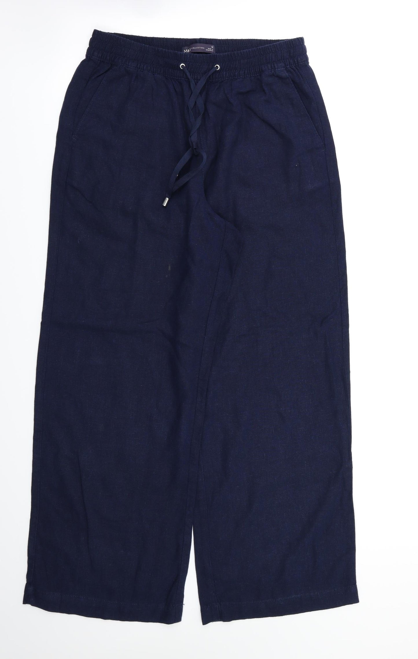 M&S Womens Blue   Trousers  Size 10 L29 in - Stretch waistband
