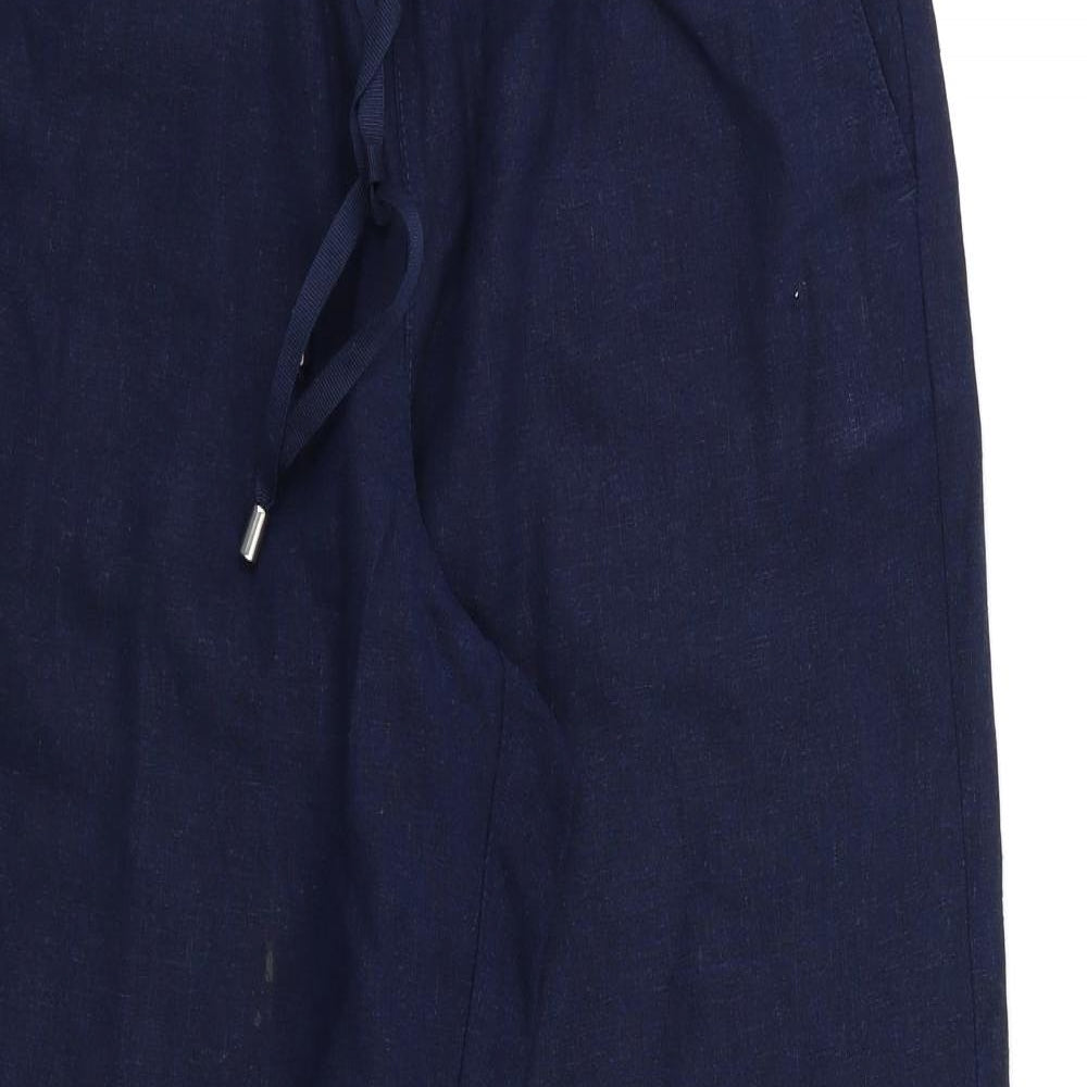M&S Womens Blue   Trousers  Size 10 L29 in - Stretch waistband