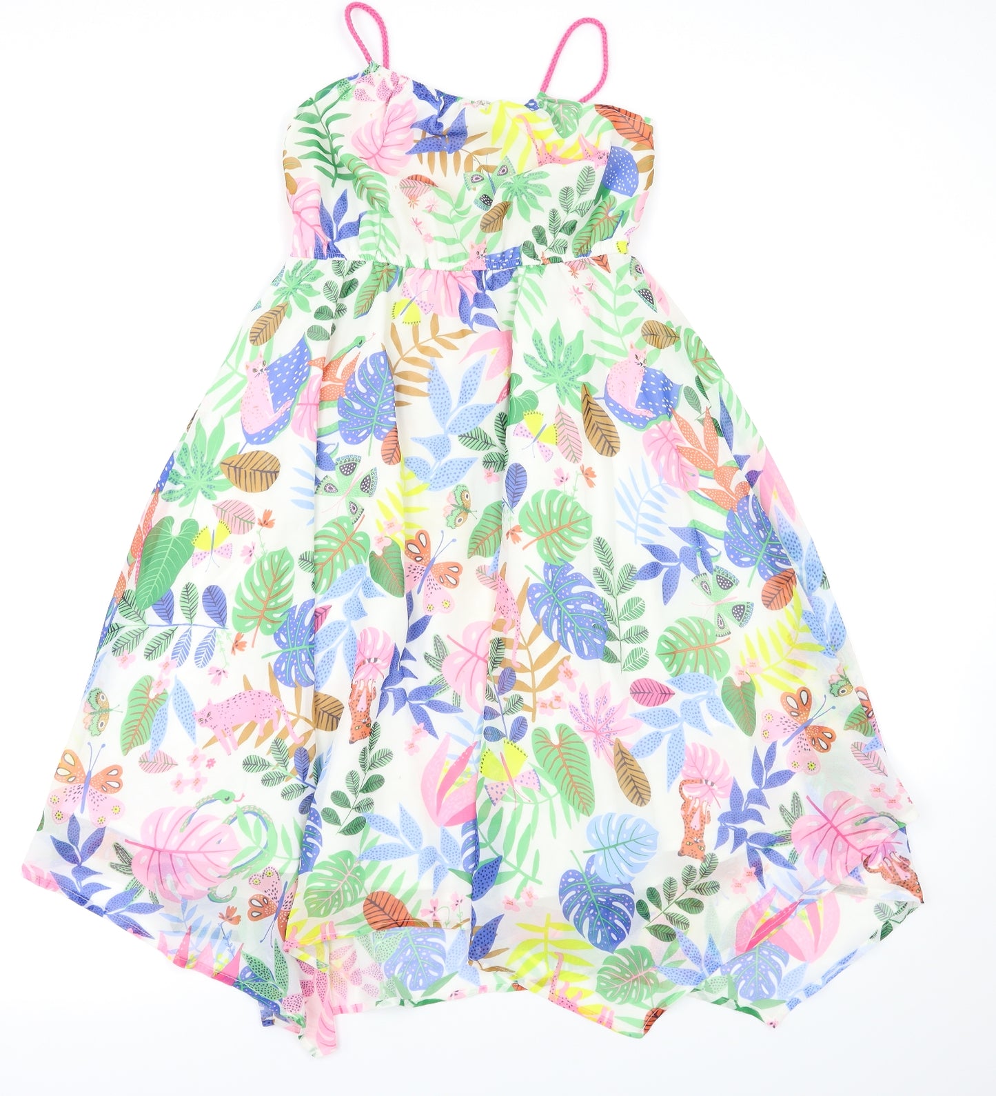 H&M Girls Multicoloured Animal Print  Fit & Flare  Size 8-9 Years