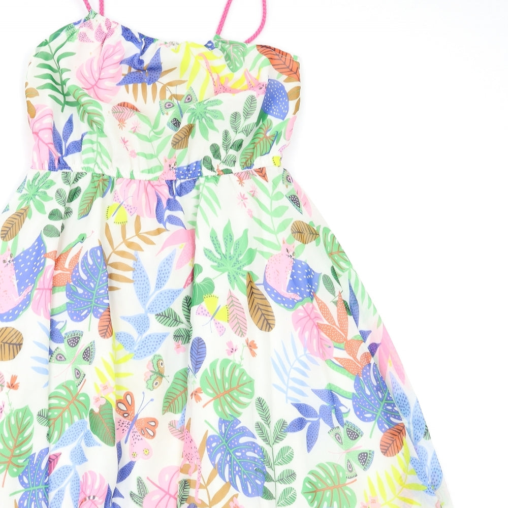 H&M Girls Multicoloured Animal Print  Fit & Flare  Size 8-9 Years