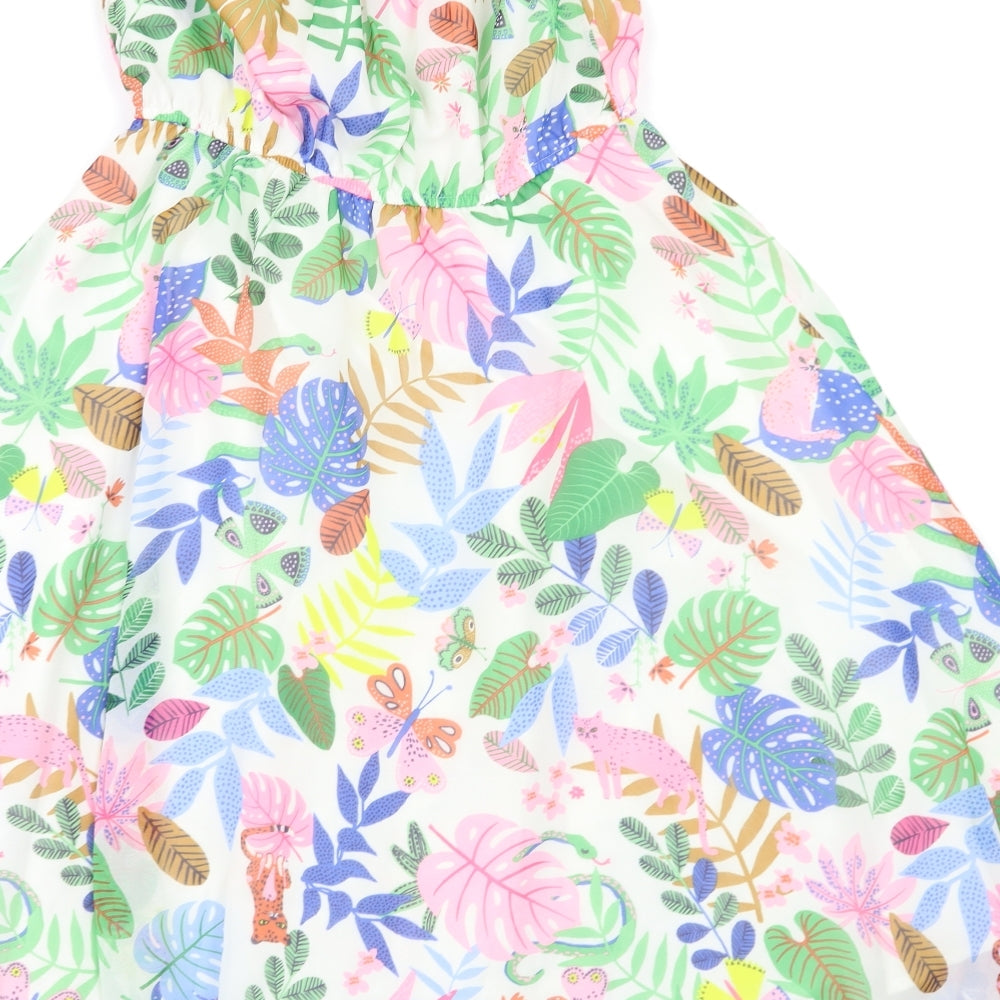 H&M Girls Multicoloured Animal Print  Fit & Flare  Size 8-9 Years
