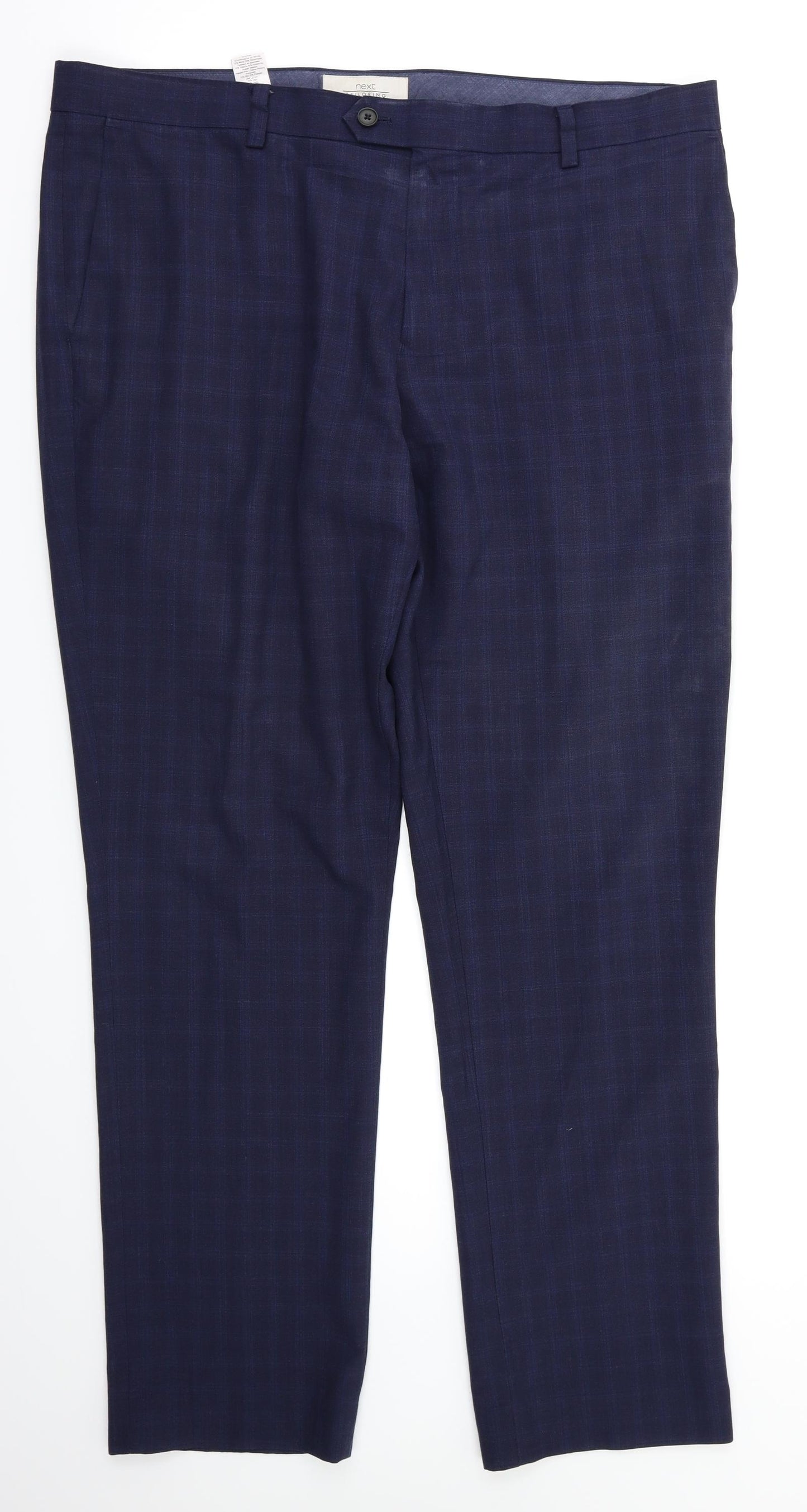 NEXT Mens Blue Check  Trousers  Size 38 in L31 in