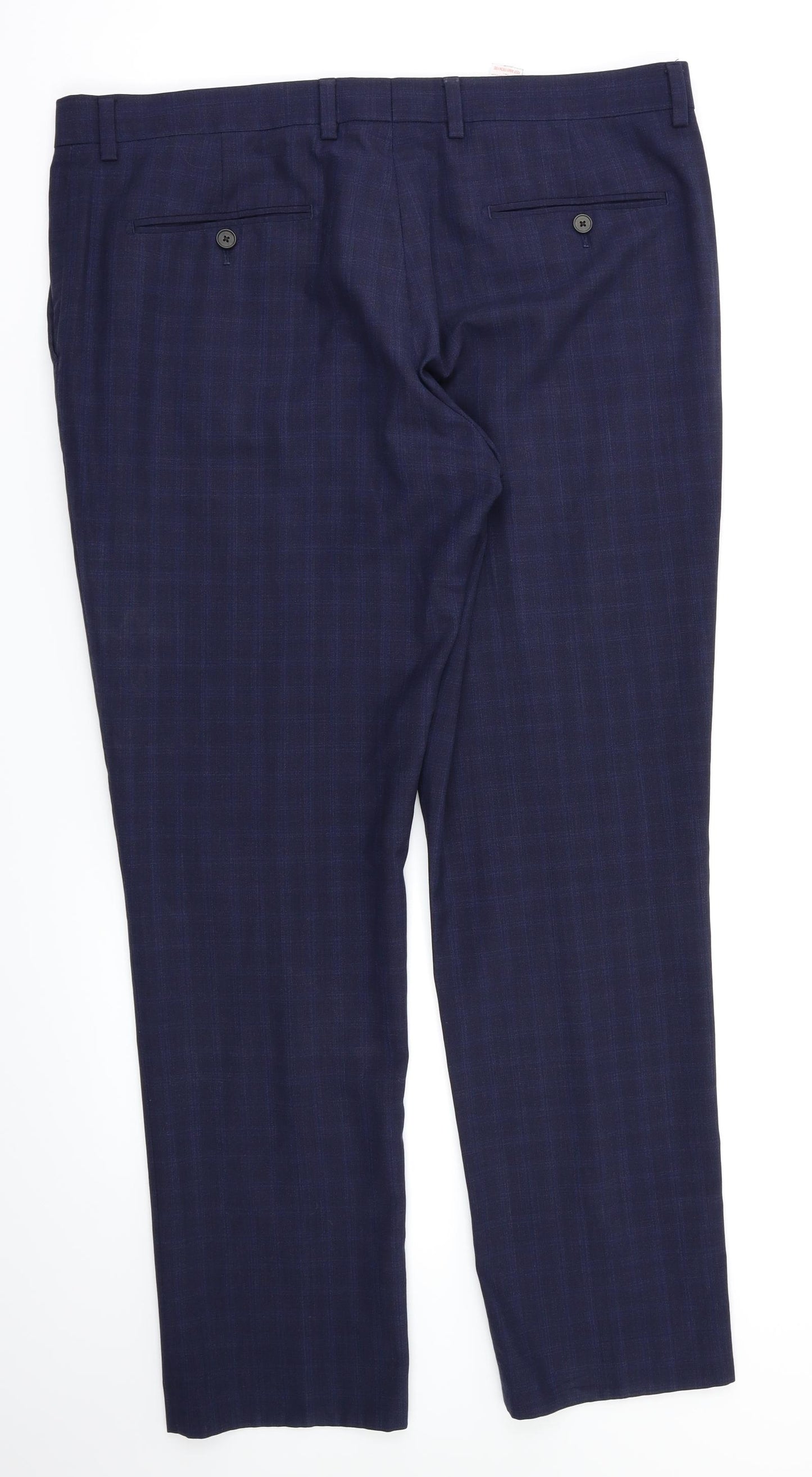 NEXT Mens Blue Check  Trousers  Size 38 in L31 in