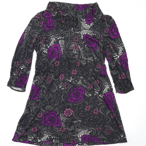 PLANET Womens Black Floral  Fit & Flare  Size 10