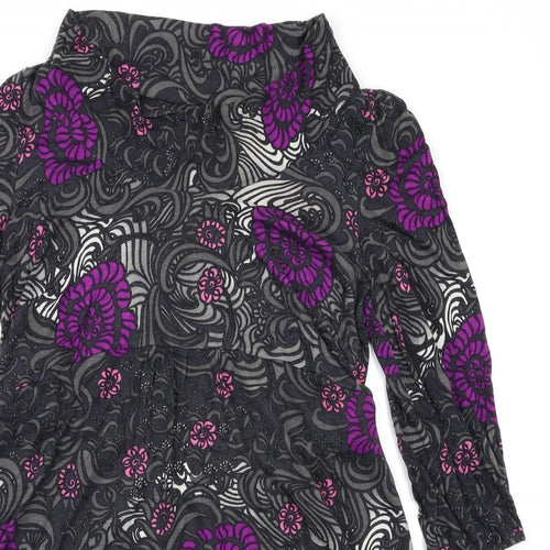 PLANET Womens Black Floral  Fit & Flare  Size 10