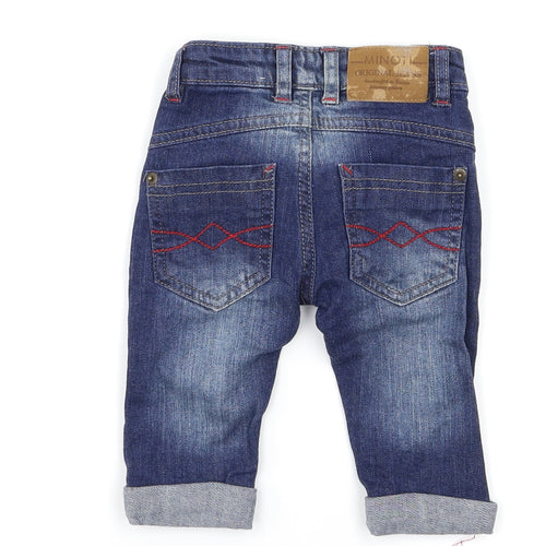 Minoti Boys Blue   Cargo Jeans Size 6-9 Months