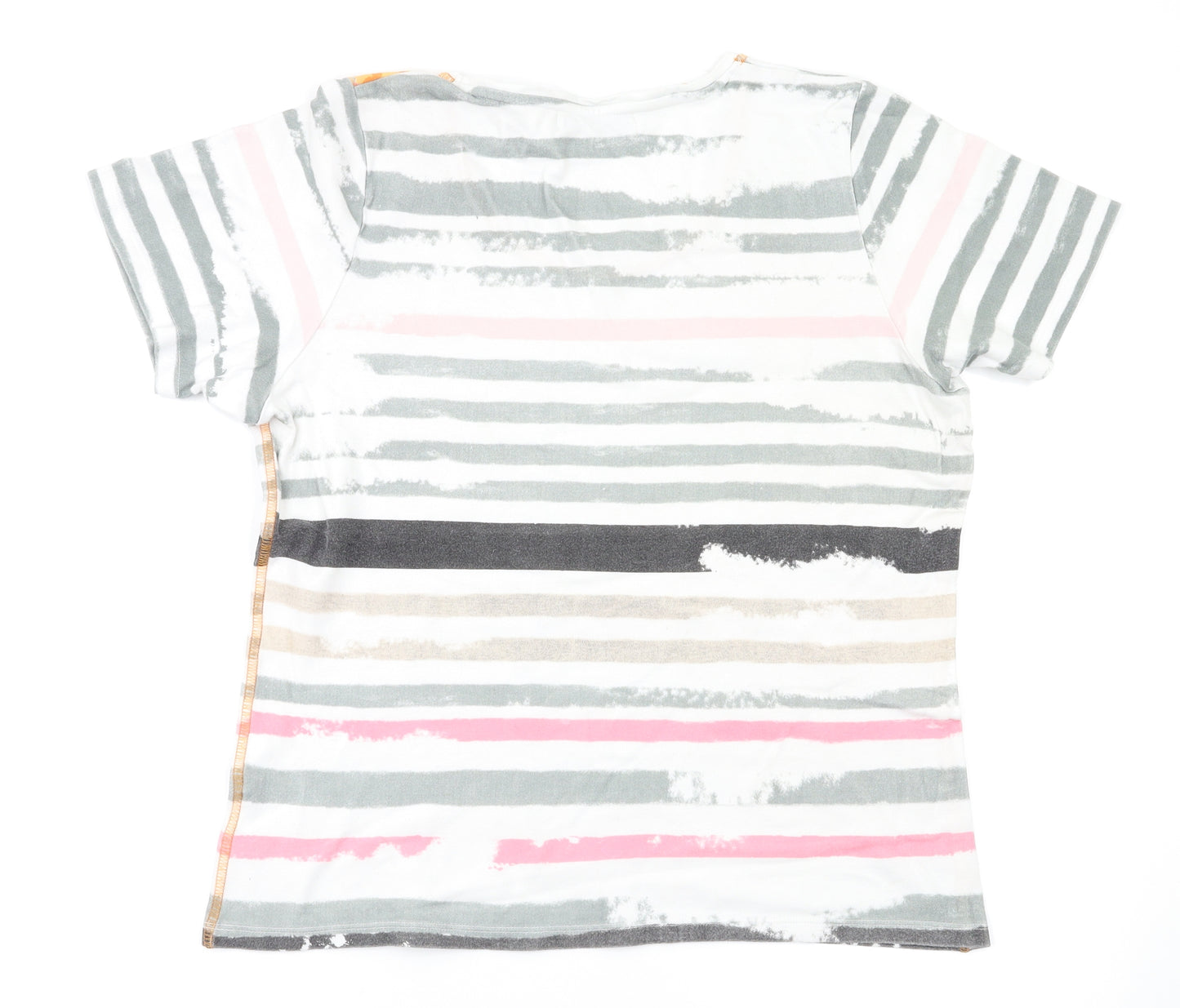 Emreco Womens Multicoloured Striped  Basic T-Shirt Size 18