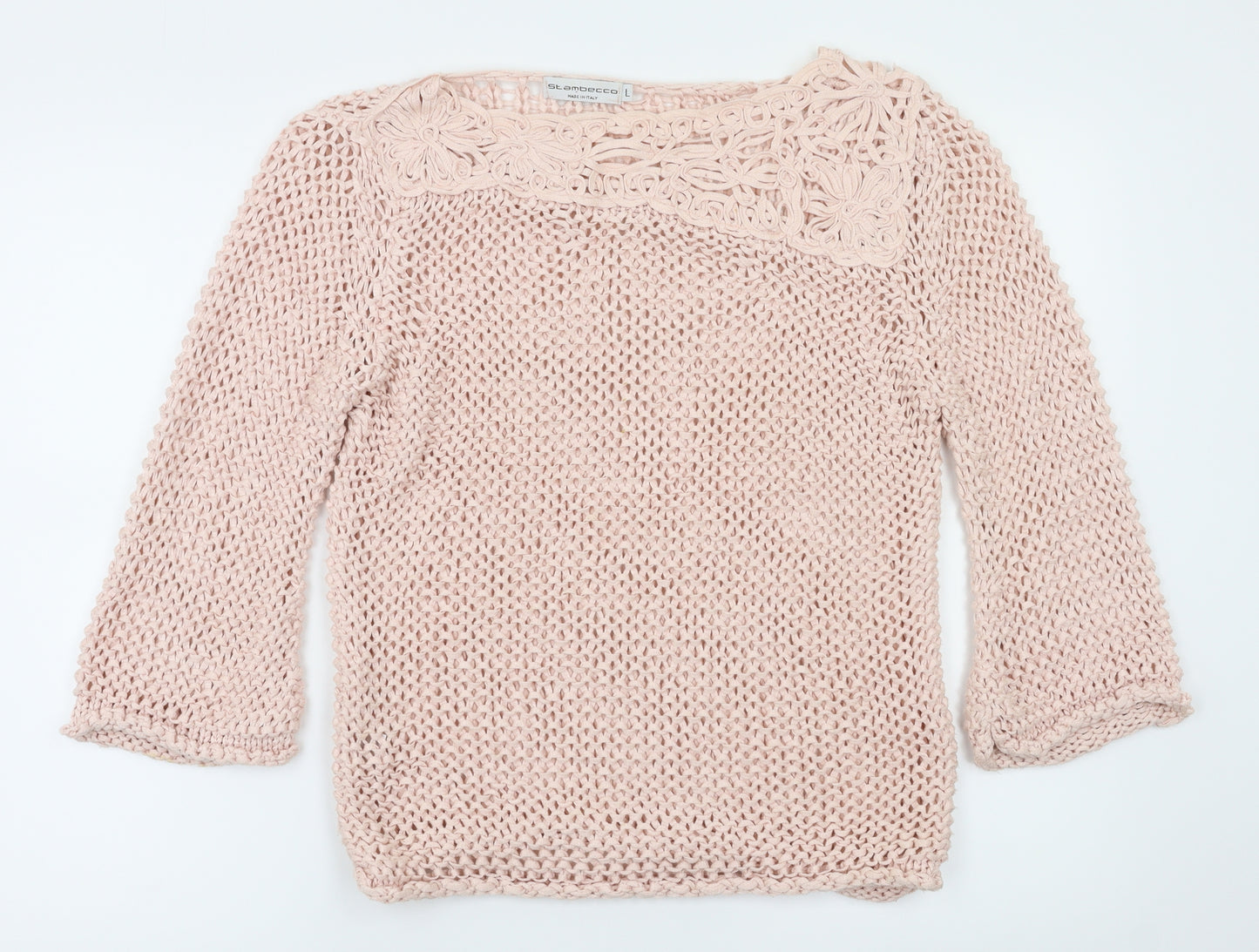 STAMBECCO Womens Pink   Pullover Jumper Size L