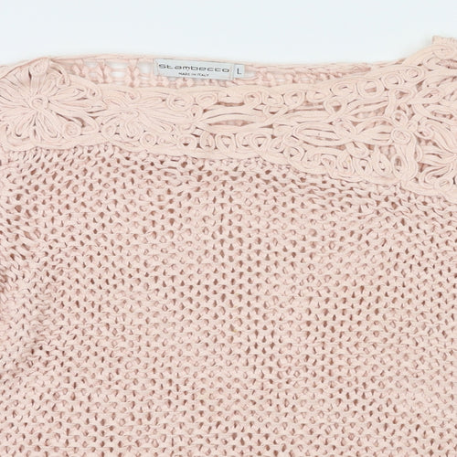STAMBECCO Womens Pink   Pullover Jumper Size L
