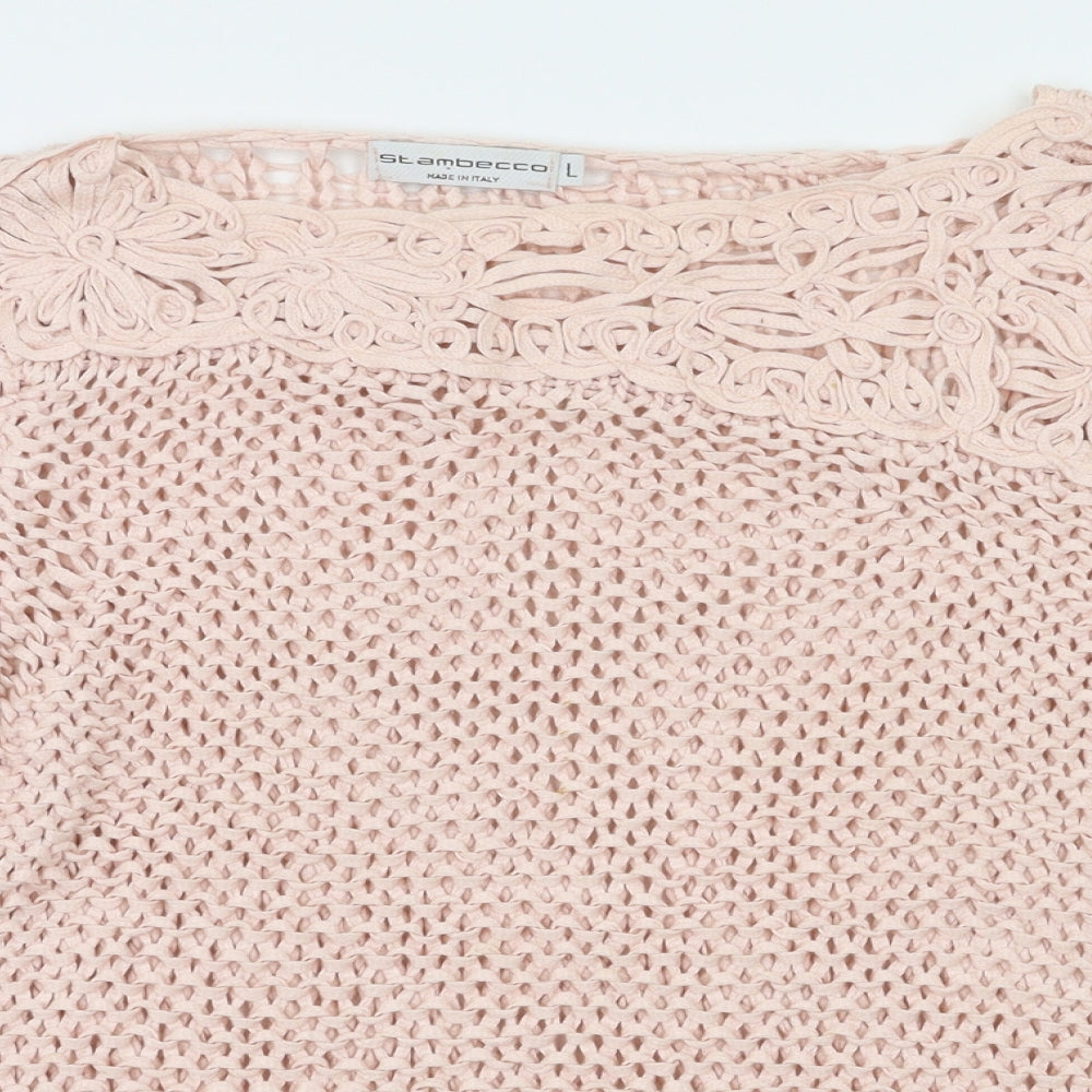 STAMBECCO Womens Pink   Pullover Jumper Size L