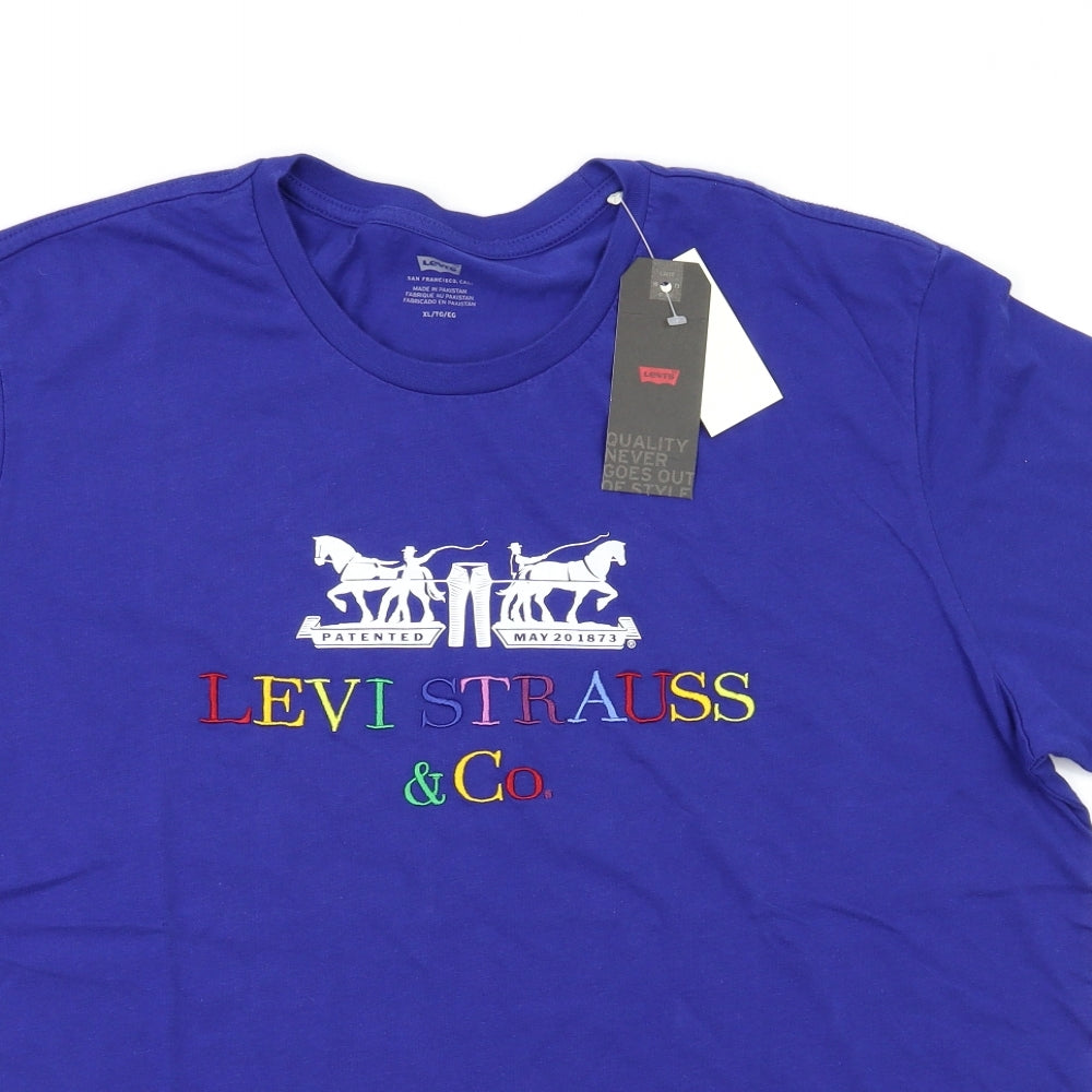 Levi  Mens Blue    T-Shirt Size XL