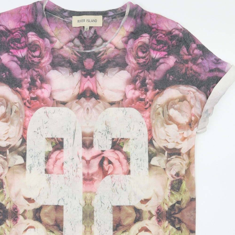 River Island  Womens Multicoloured   Basic T-Shirt Size 12
