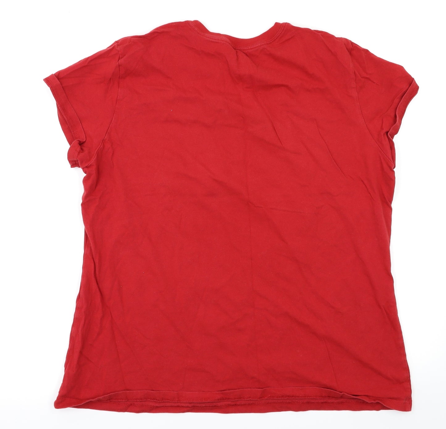 Disney Womens Red Animal Print  Basic T-Shirt Size XL