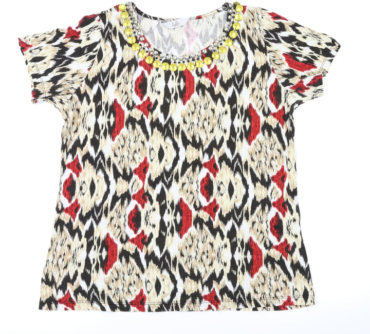 Isle Womens Multicoloured Basic T-Shirt Size M