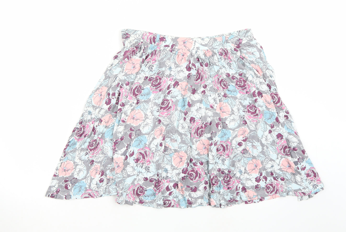 TU Womens White Floral  A-Line Skirt Size 12
