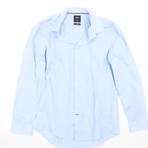 Burton Mens Blue  Canvas  Button-Up Size 15.5