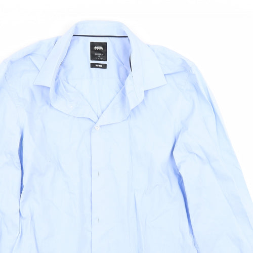 Burton Mens Blue  Canvas  Button-Up Size 15.5