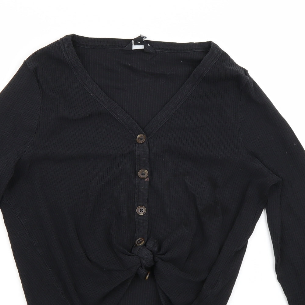 new look  Womens Black   Cropped T-Shirt Size 16