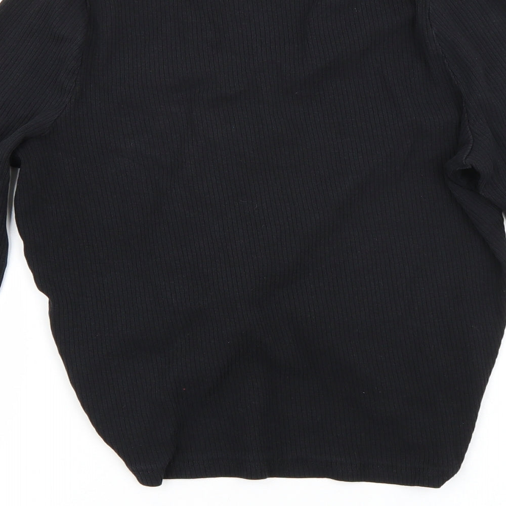 new look  Womens Black   Cropped T-Shirt Size 16