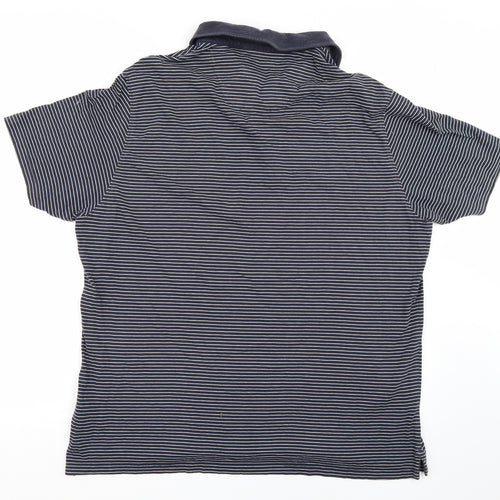 Marks and Spencer Mens Blue Striped   Polo Size 2XL