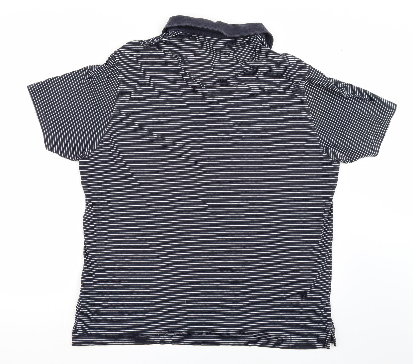 Marks and Spencer Mens Blue Striped   Polo Size 2XL