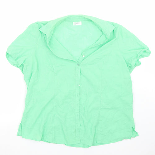 Canda Womens Green   Basic Button-Up Size 22