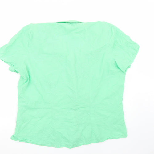 Canda Womens Green   Basic Button-Up Size 22