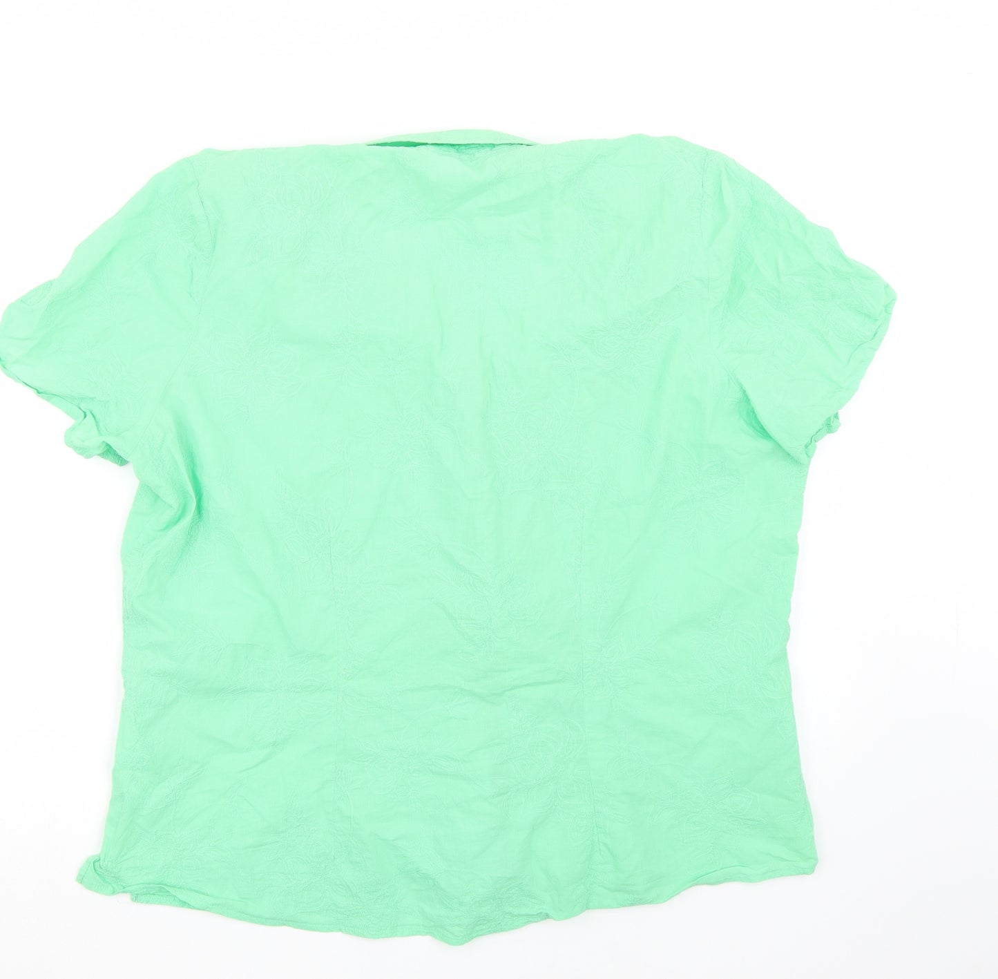Canda Womens Green   Basic Button-Up Size 22