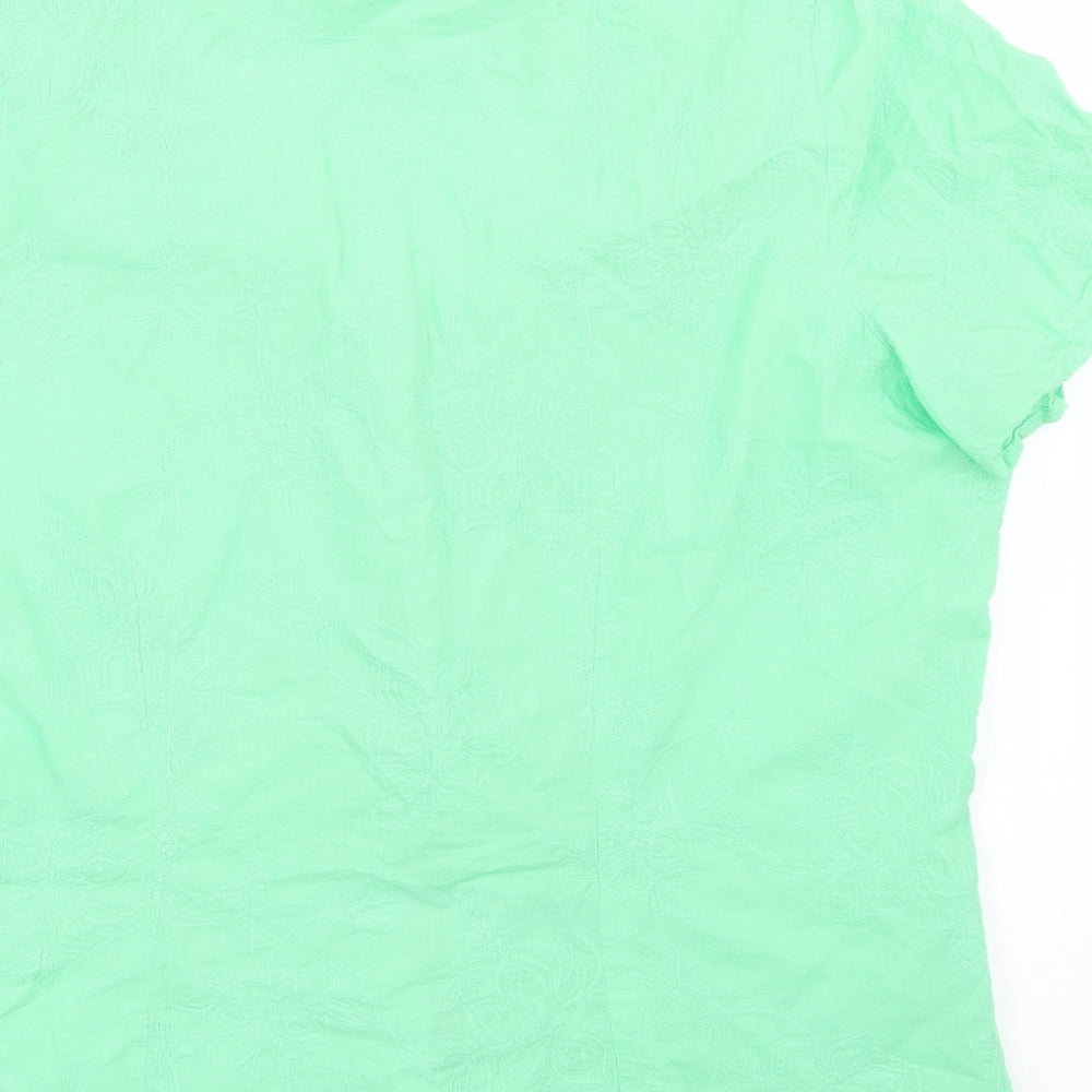 Canda Womens Green   Basic Button-Up Size 22