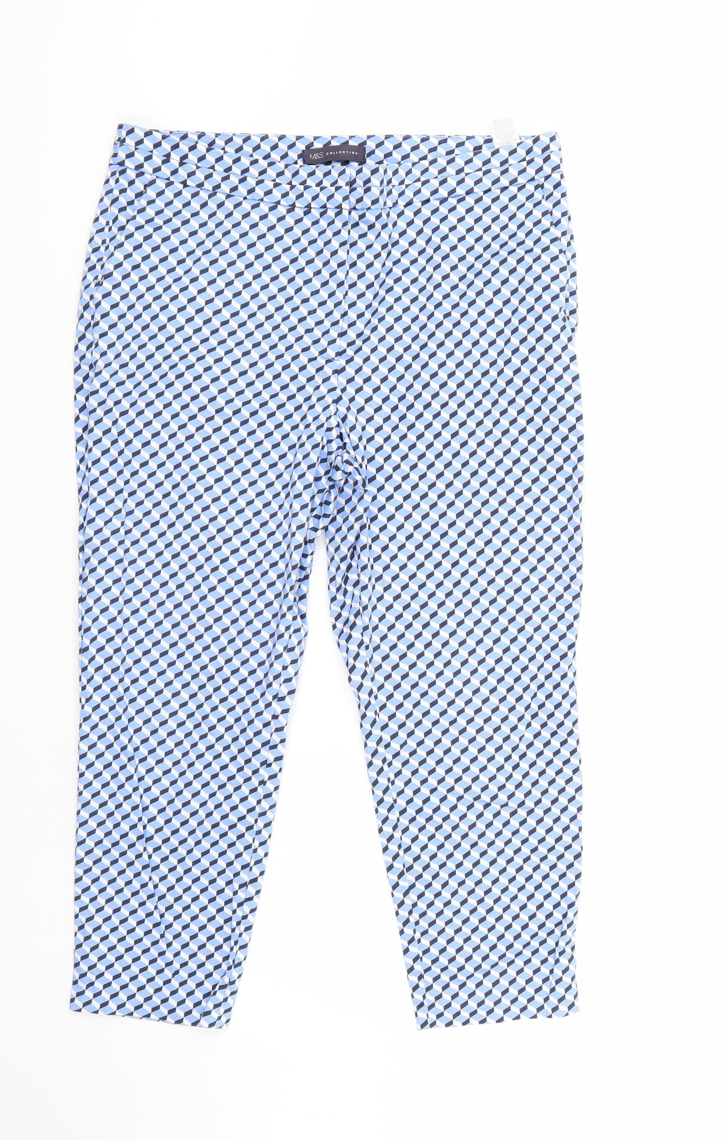 Marks and Spencer Womens Blue   Trousers  Size 14 L23 in