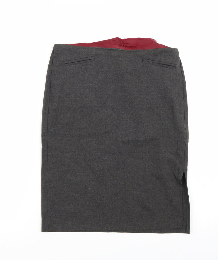 Miss Selfridge Womens Grey A-Line Skirt Size 10