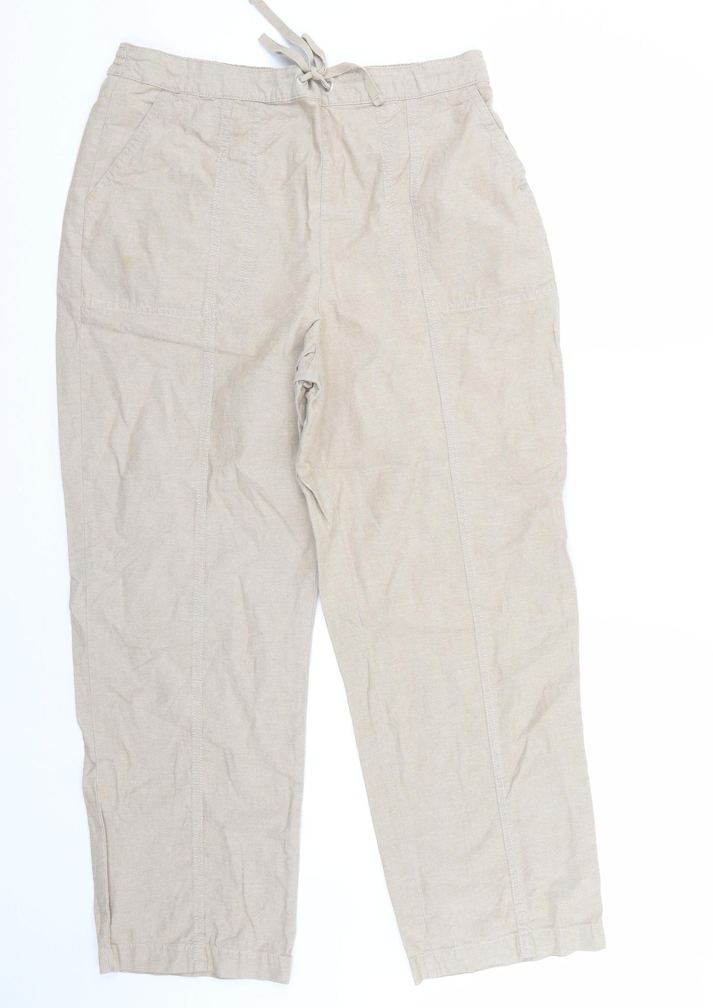 Isle Womens Beige   Trousers  Size 14 L28 in