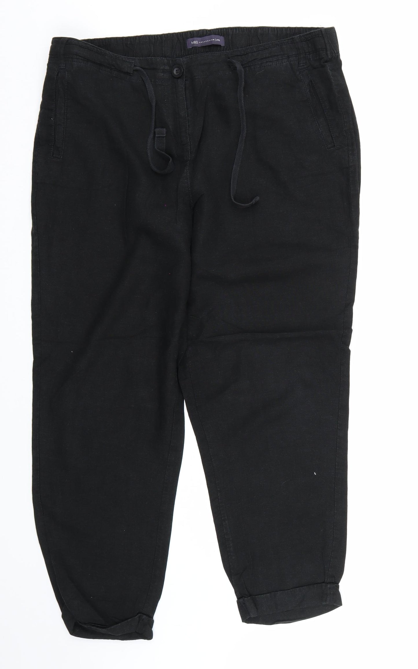 Marks and Spencer Womens Black   Trousers  Size 16 L27 in
