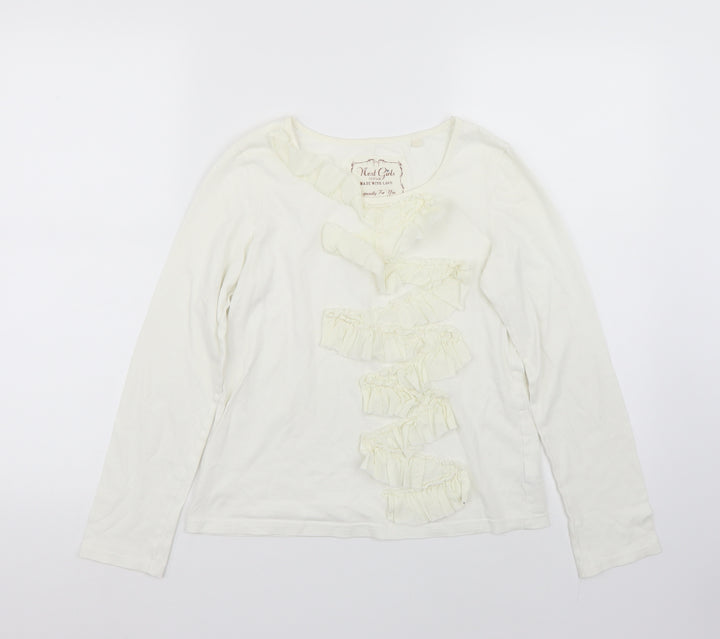 NEXT Girls White Basic T-Shirt Size 11 Years