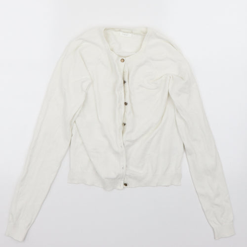NEXT Girls White  Rayon Cardigan Jumper Size 13 Years