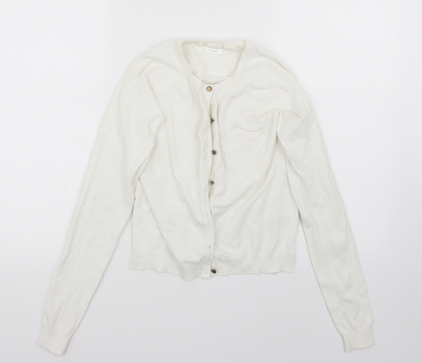 NEXT Girls White  Rayon Cardigan Jumper Size 13 Years