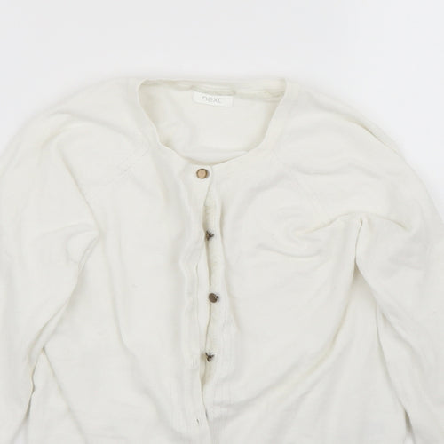 NEXT Girls White  Rayon Cardigan Jumper Size 13 Years
