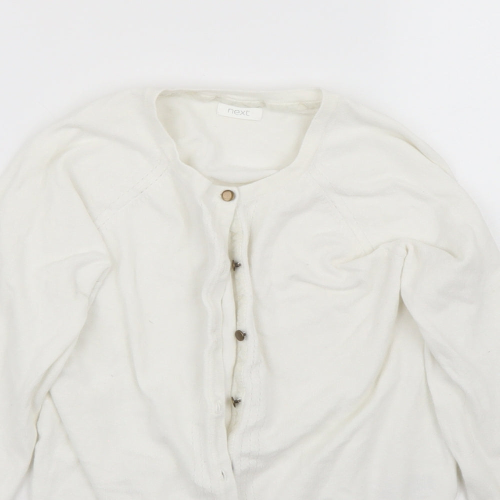 NEXT Girls White  Rayon Cardigan Jumper Size 13 Years