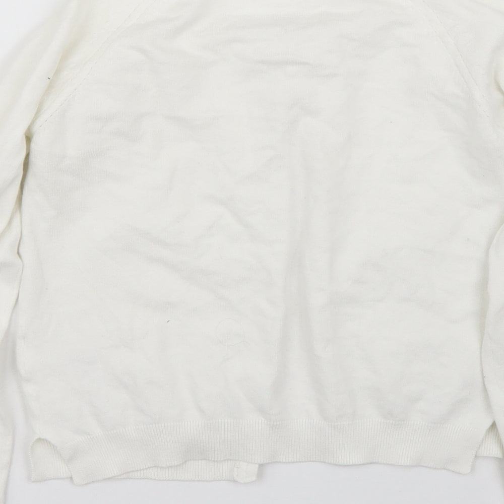 NEXT Girls White  Rayon Cardigan Jumper Size 13 Years