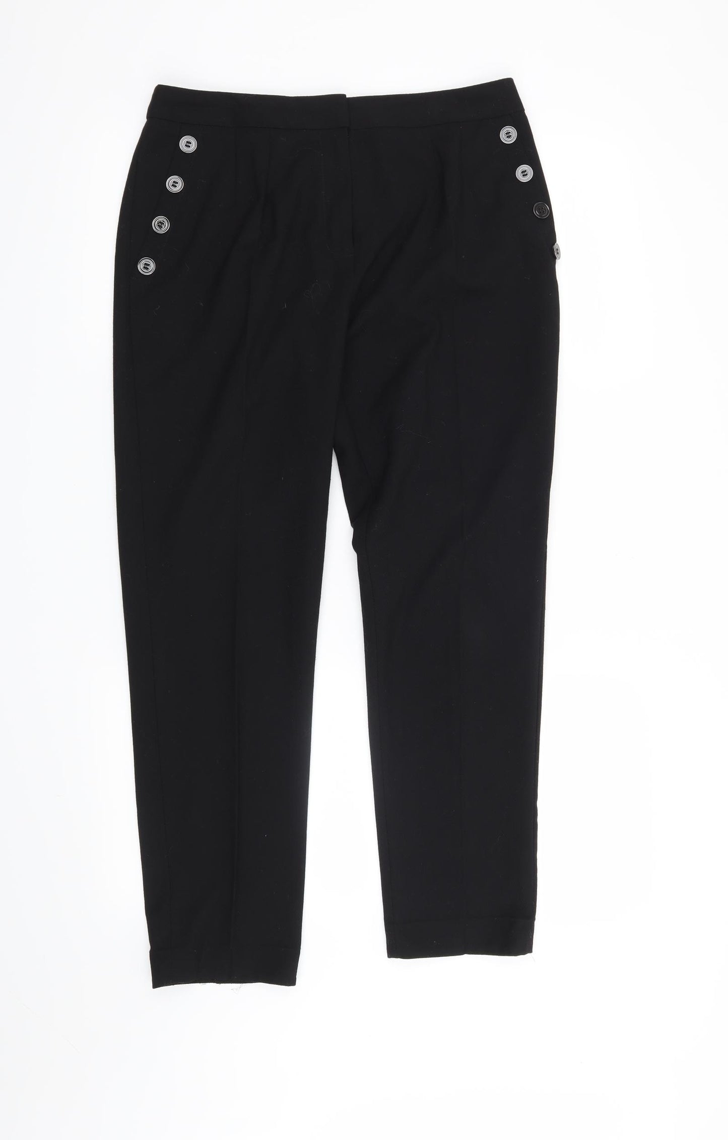 Per Una Womens Black   Trousers  Size 10 L26 in