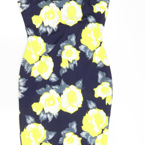 AX Paris Womens Blue Floral  Bodycon  Size 12