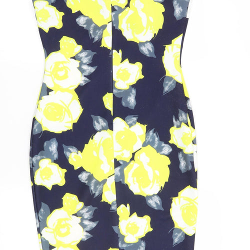 AX Paris Womens Blue Floral  Bodycon  Size 12