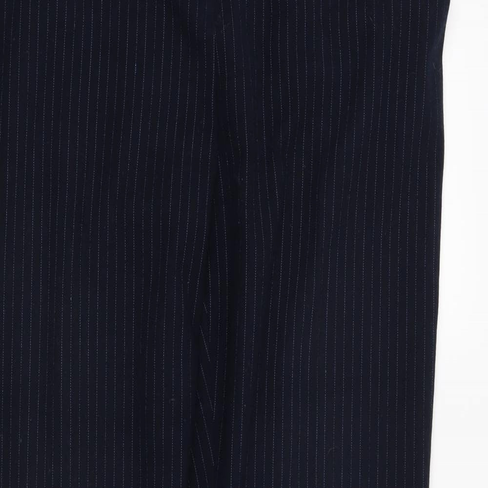 Marks and Spencer Womens Blue Striped  Trousers  Size 14 L31 in