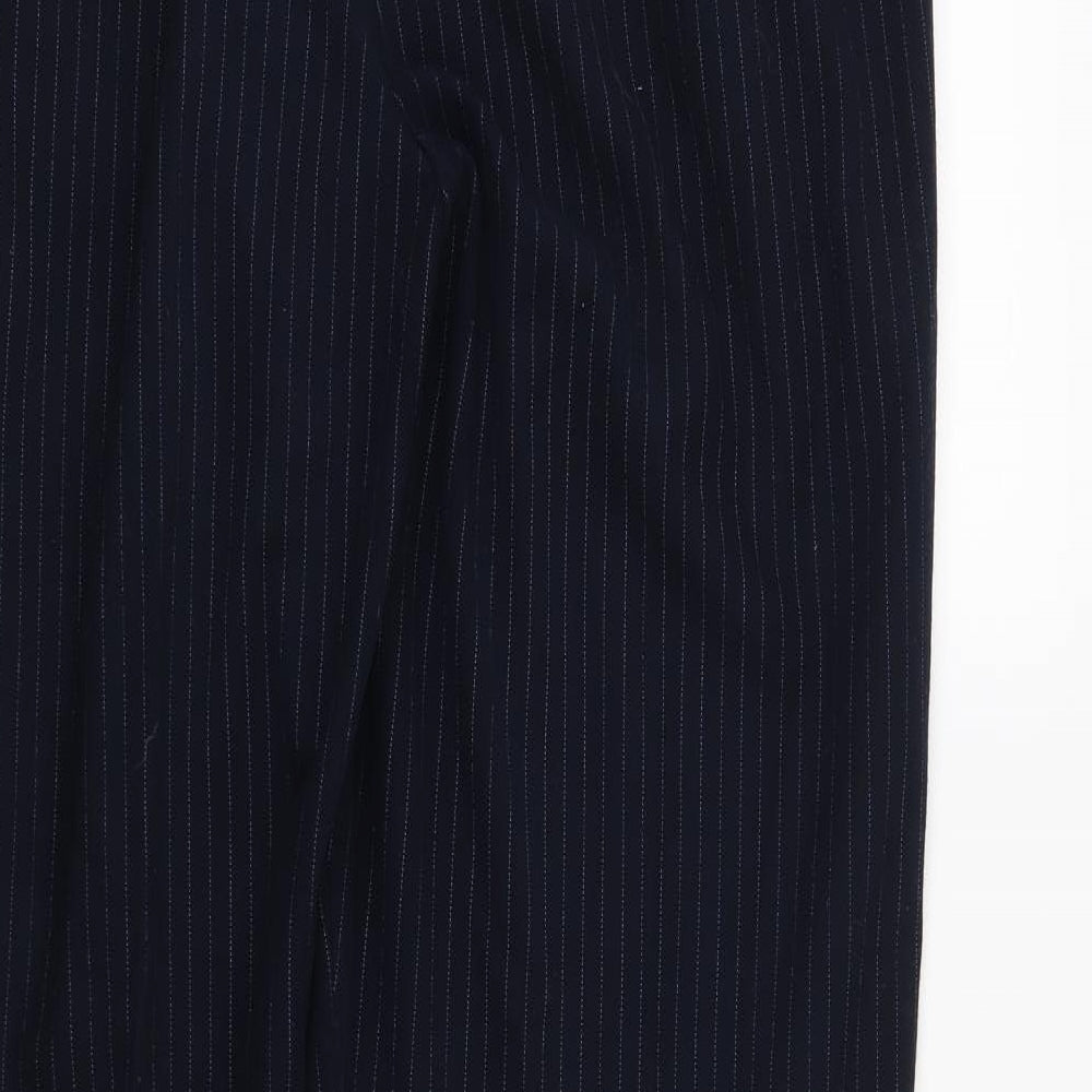 Marks and Spencer Womens Blue Striped  Trousers  Size 14 L31 in