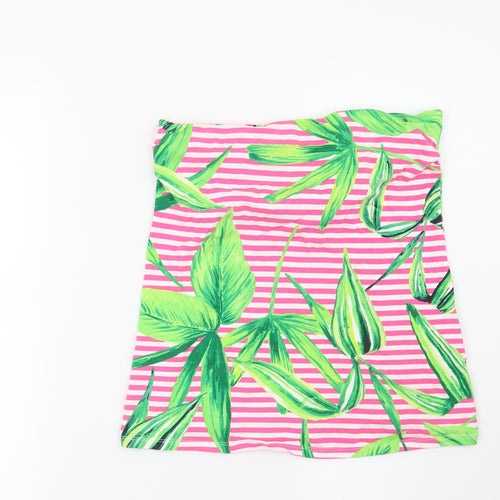 Papaya Womens Pink Striped  Basic T-Shirt Size 12  - leaf print