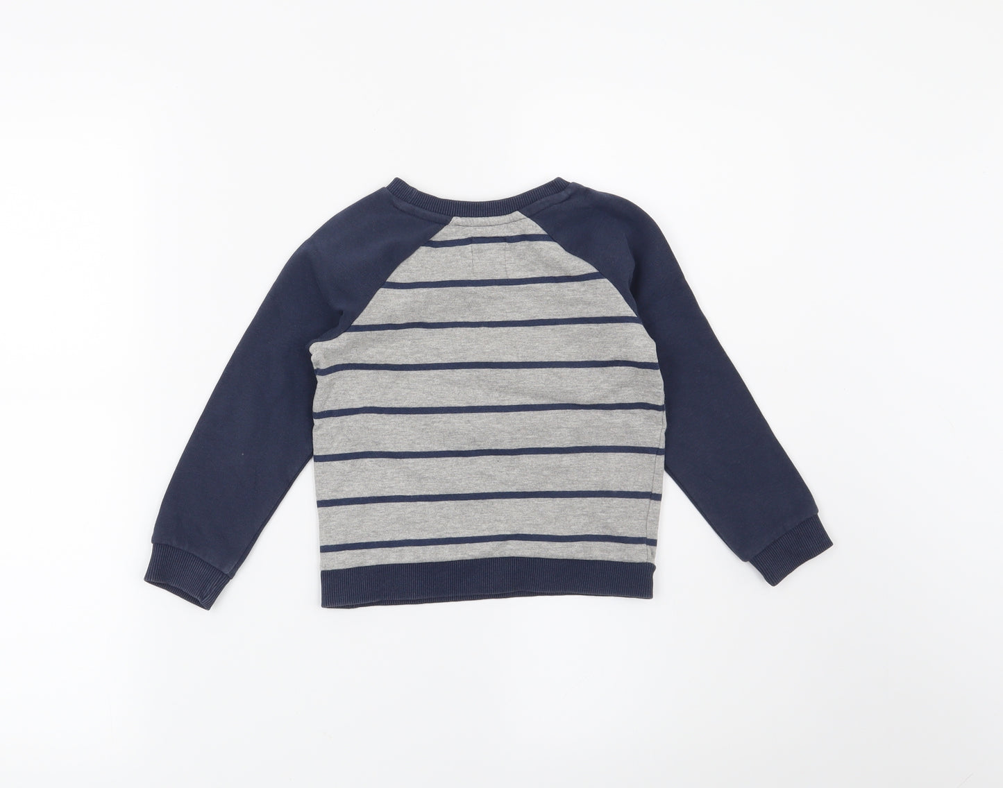 George Boys Grey Striped  Pullover Sweatshirt Size 2-3 Years  - Christmas Reindeer