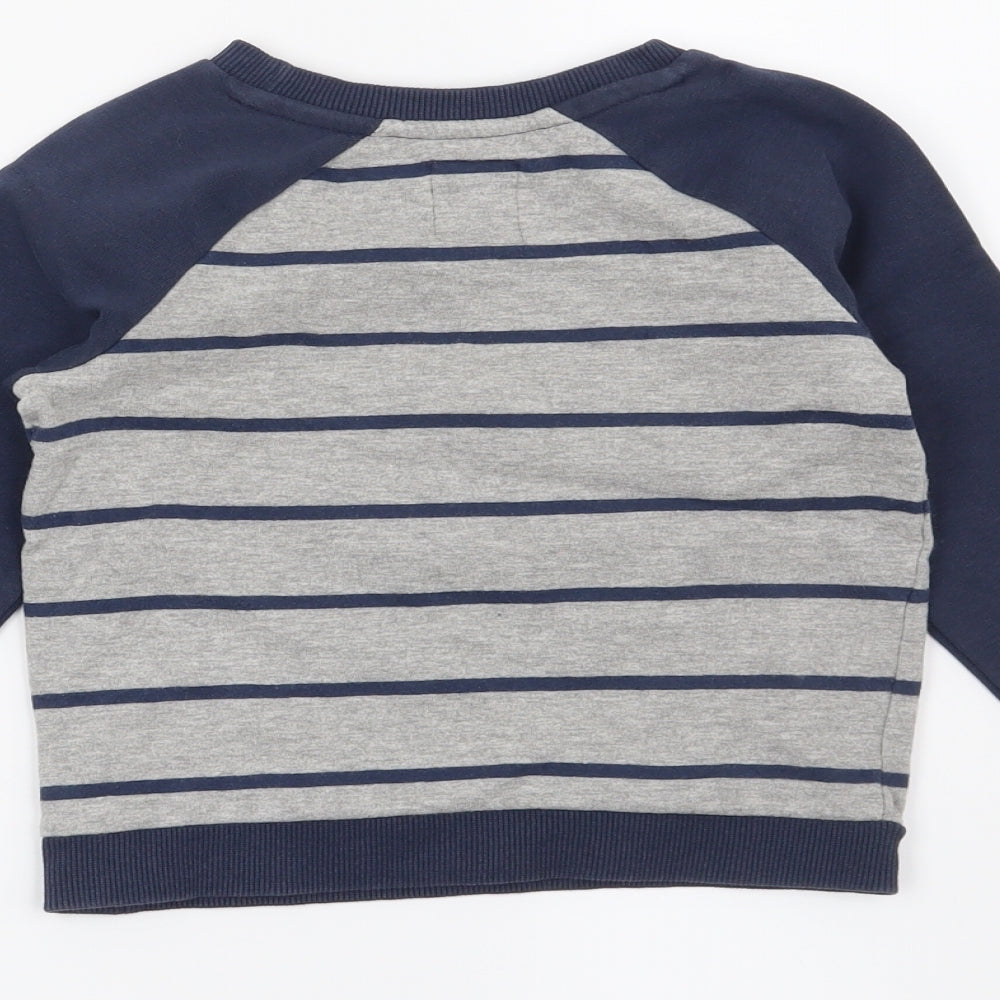 George Boys Grey Striped  Pullover Sweatshirt Size 2-3 Years  - Christmas Reindeer
