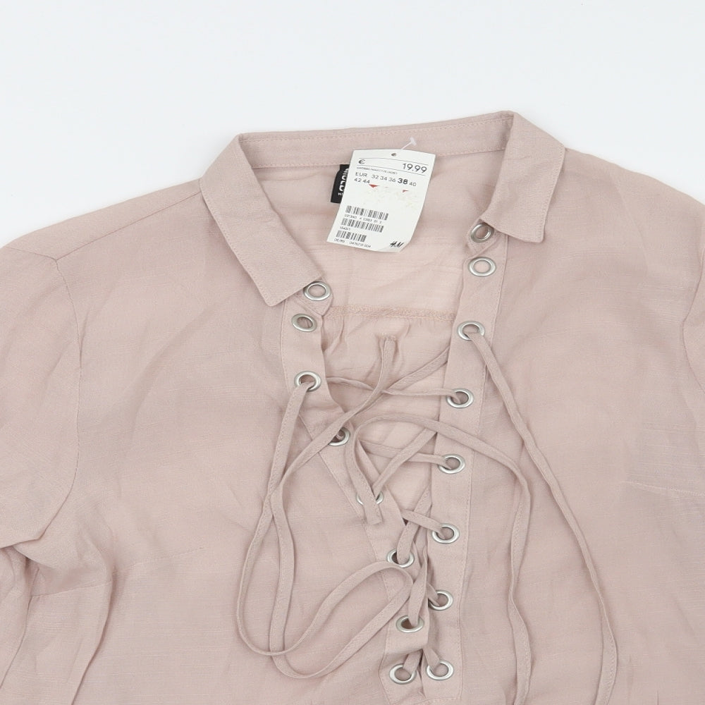 H&M Womens Pink   Basic Blouse Size 10
