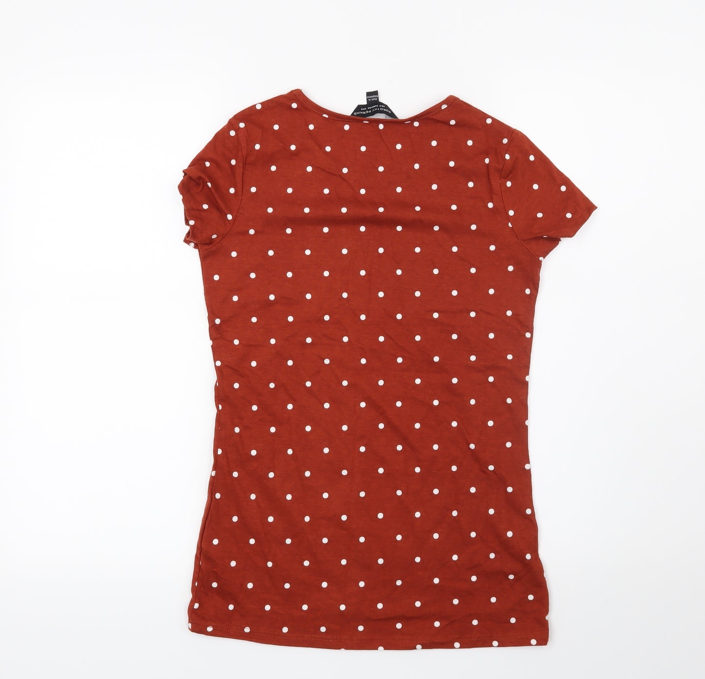 Dorothy Perkins Womens Brown Polka Dot  Basic T-Shirt Size 6